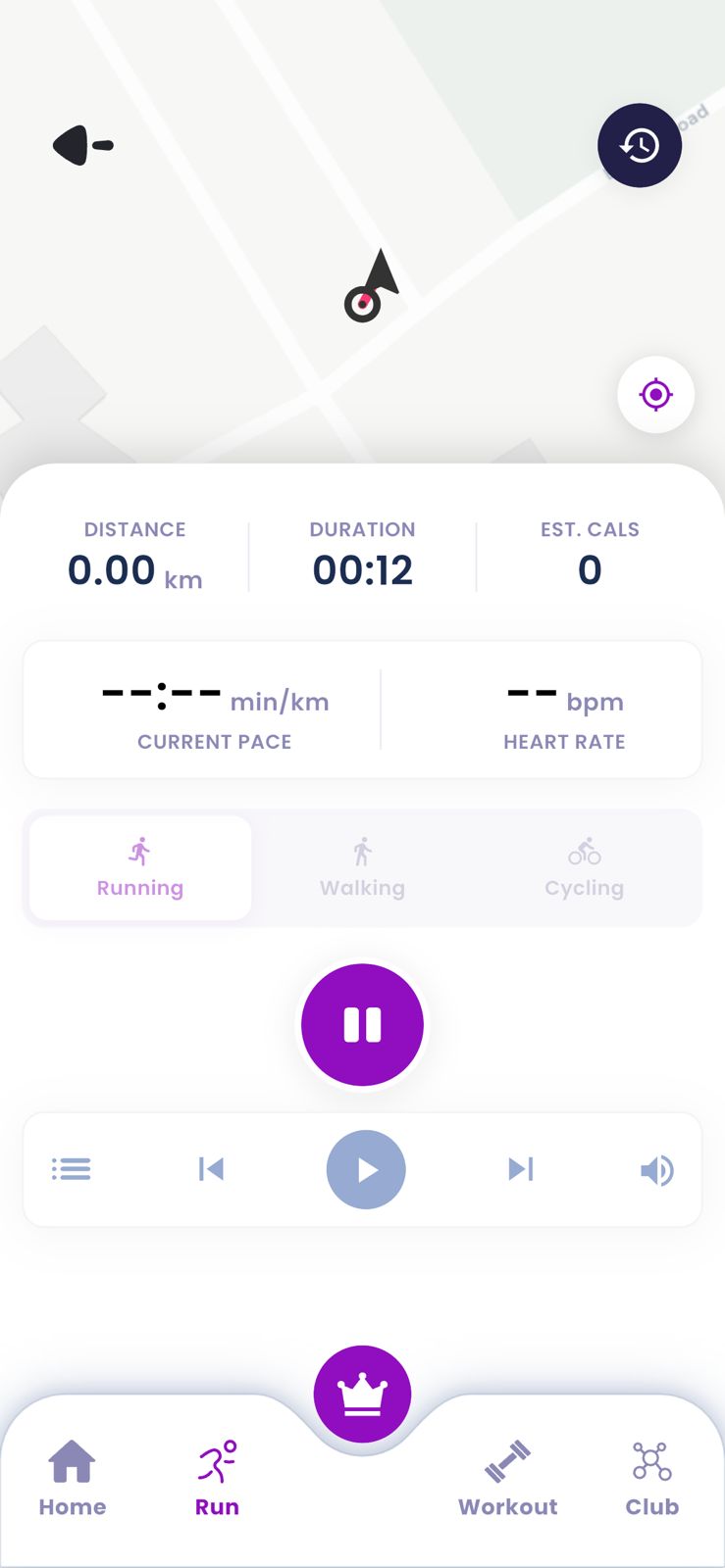 Tryd run tracking screenshot